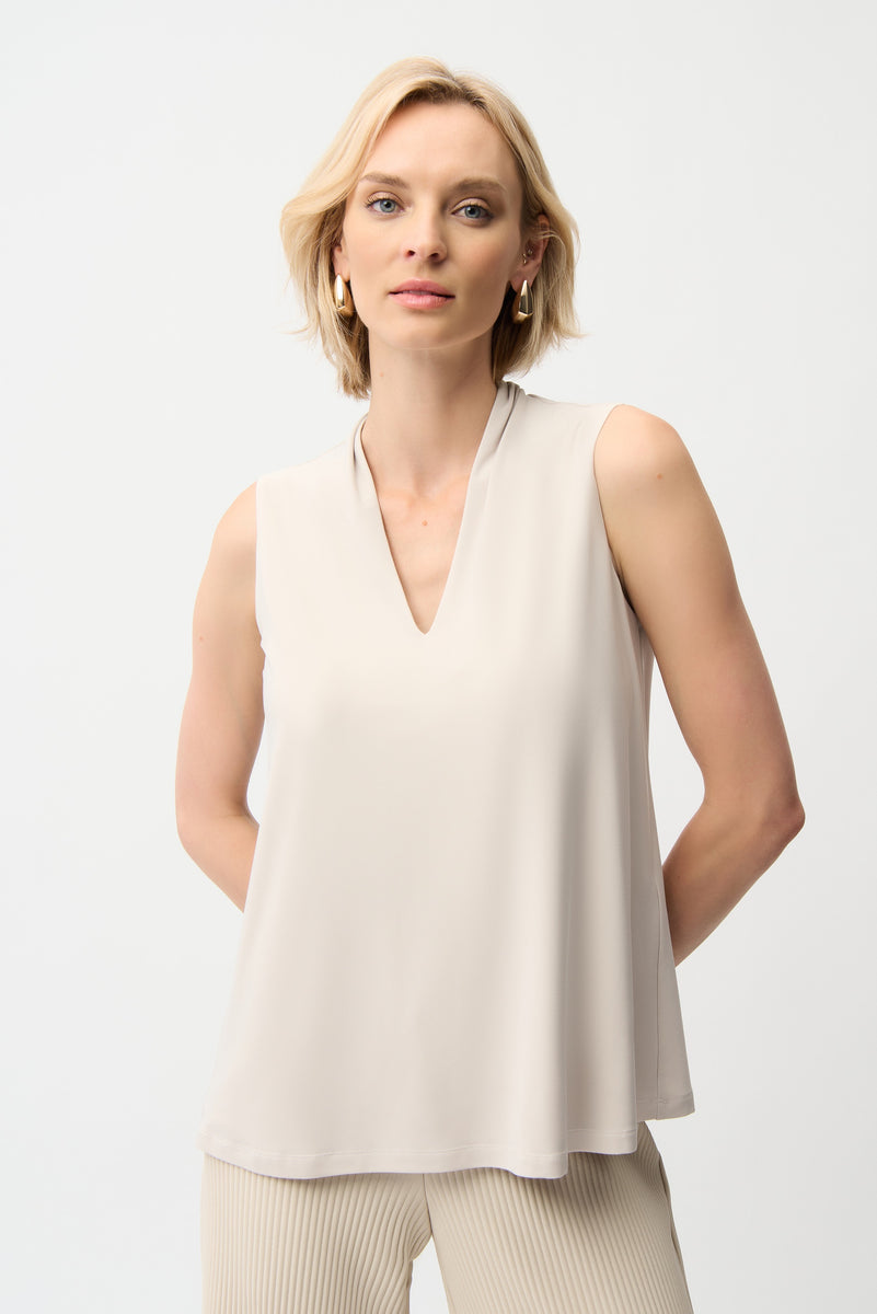 Joseph Ribkoff Silky Knit Sleeveless Trapeze Top with V-Neck