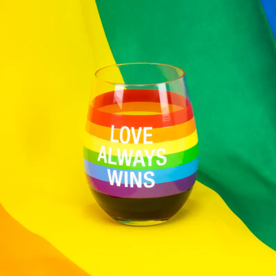 About Face Designs Love Always Wins Wine Glass