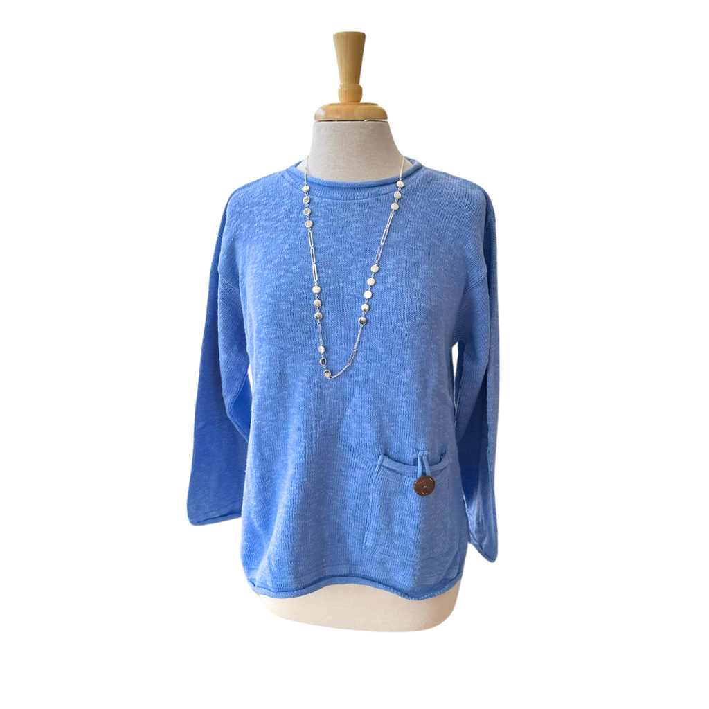 Avalin Rolled Neck Pocket Sweater Periwinkle