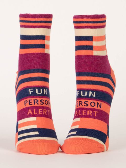 Blue Q Fun Person Alert Ankle Socks