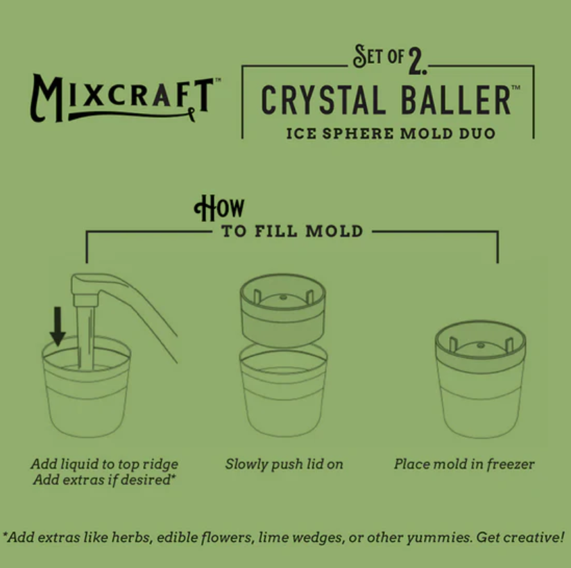 Mixcraft Crystal Baller Ice Sphere Mold Set of 2
