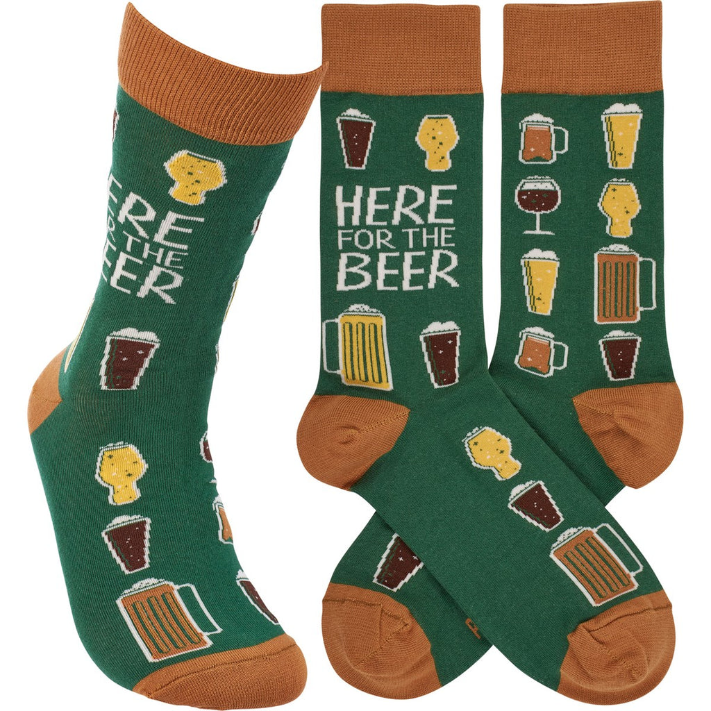 Primitives By Kathy Here For The Beer Crew Socks