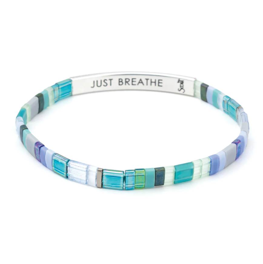 Good Karma Miyuki Bracelet | Just Breathe - Turquoise/Green/Silver