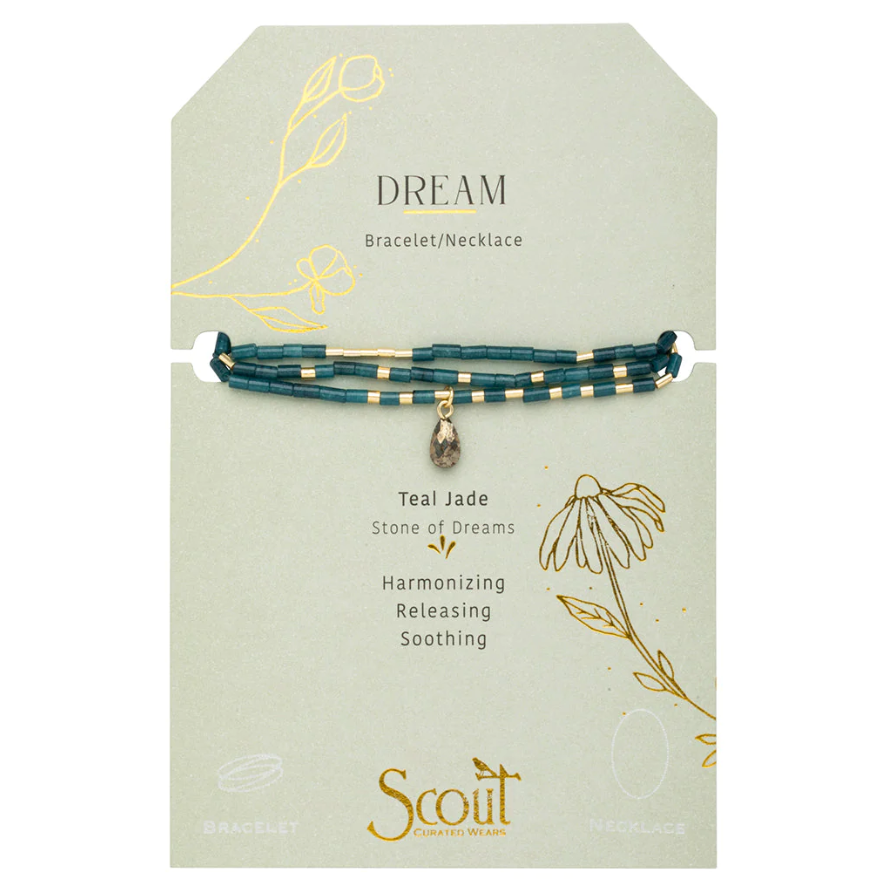 Scout Curated Wears Teardrop Stone Wrap - Teal Jade/Pyrite/Gold - Stone of Dreams