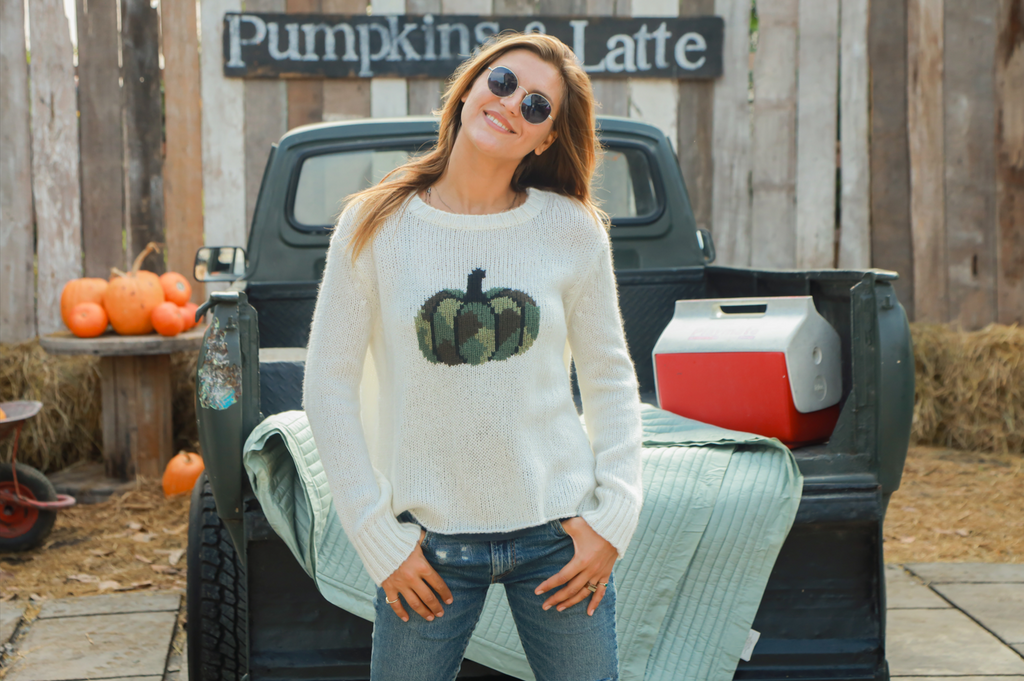 Wooden Ships Sweater Camo Pumpkin