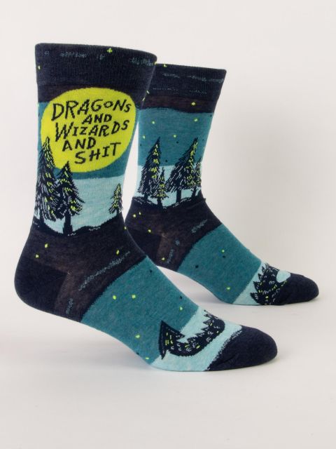 Blue Q Dragons and Wizards and Sh*t Crew Socks