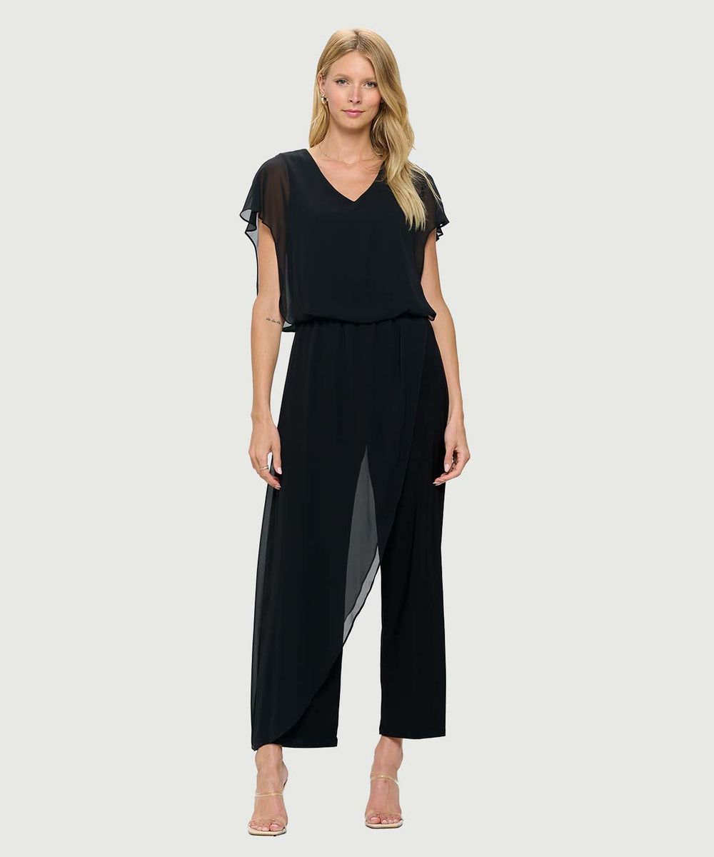 Last Tango Jumpsuit With Chiffon Overlay