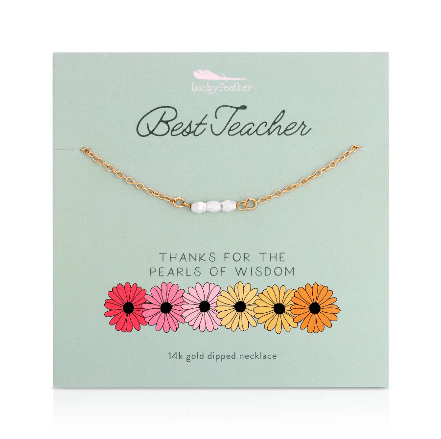 Lucky Feather Spring Celebration Necklace Best Teacher