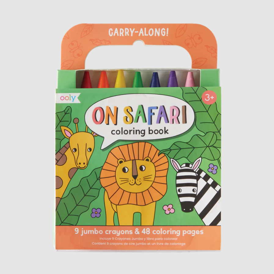 Ooly Carry Along Coloring Book Set - On Safari
