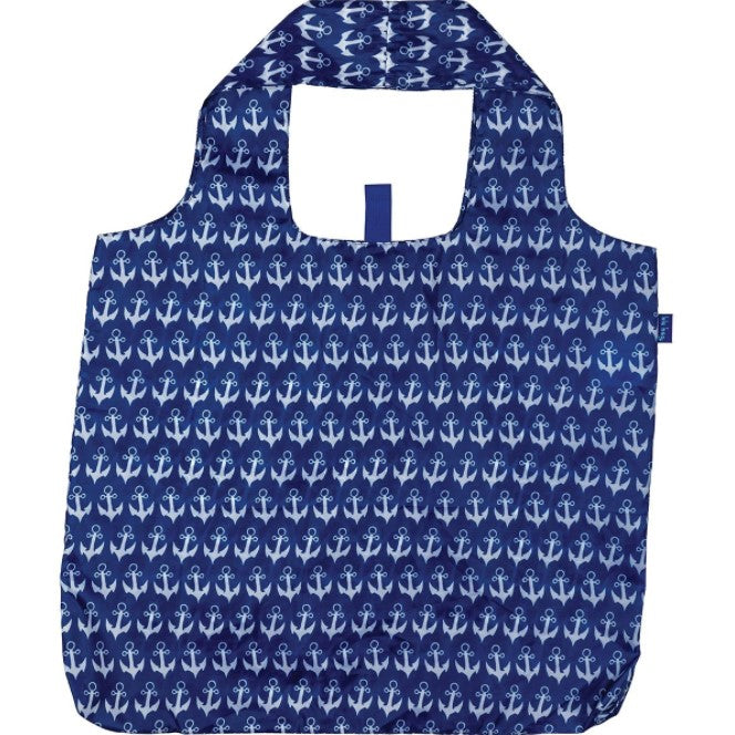 Rock Flower Paper Blu Reusable Bag Anchor NavyRockFlowerPaper Blu Reusable Shopping Bag Anchor Navy