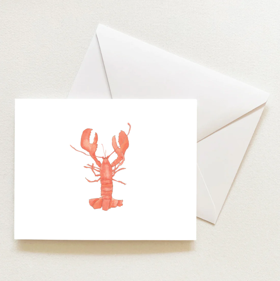 Sara Fitz Notecard Box of 8 Lobster