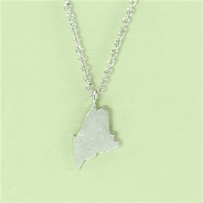 CAI Maine Dainty Charm State Silver Necklace