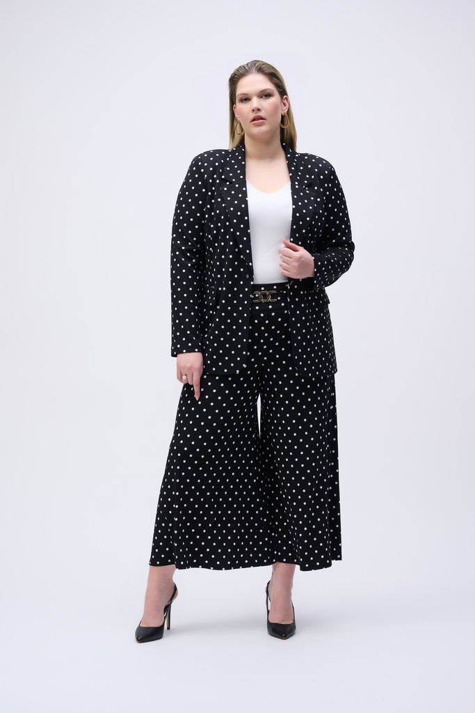 Joseph Ribkoff Silky Knit Dot Print Pull-On Culotte Pants