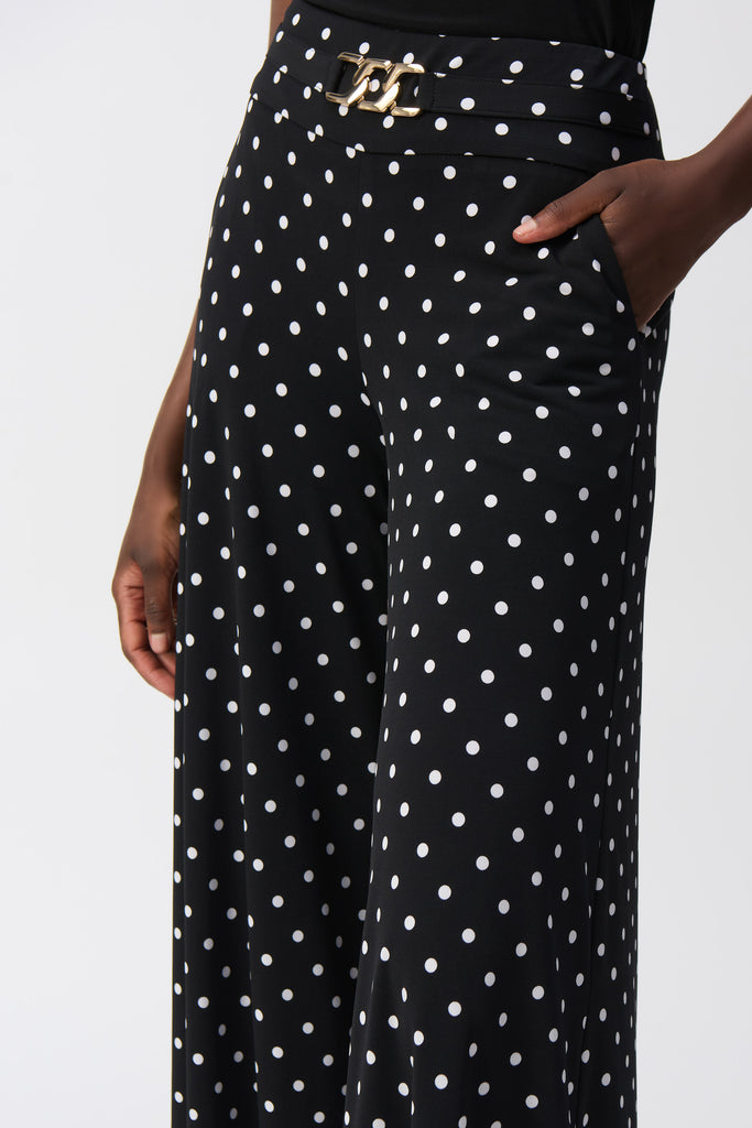 Joseph Ribkoff Silky Knit Dot Print Pull-On Culotte Pants