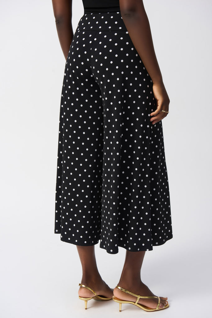 Joseph Ribkoff Silky Knit Dot Print Pull-On Culotte Pants