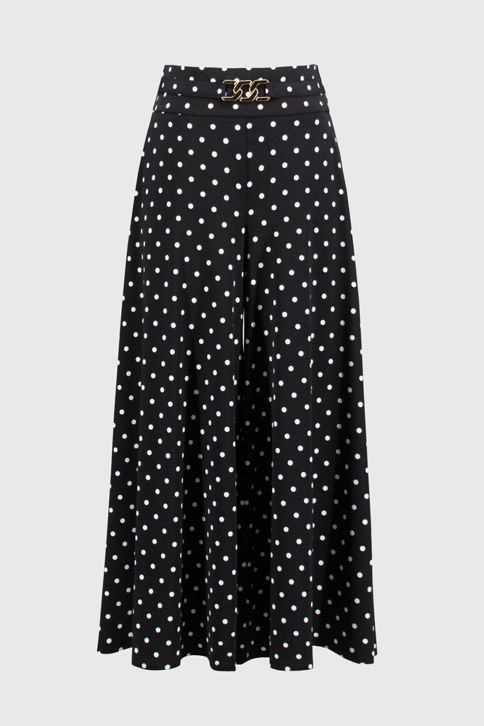 Joseph Ribkoff Silky Knit Dot Print Pull-On Culotte Pants