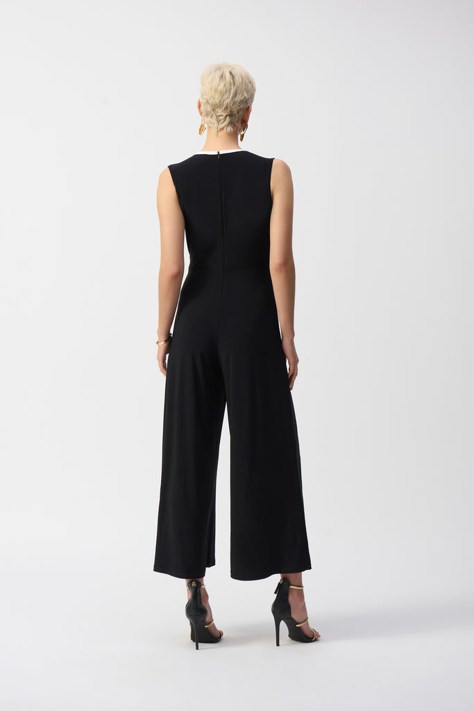 Joseph Ribkoff Silky Sleeveless Culotte Jumpsuit Black/Vanilla