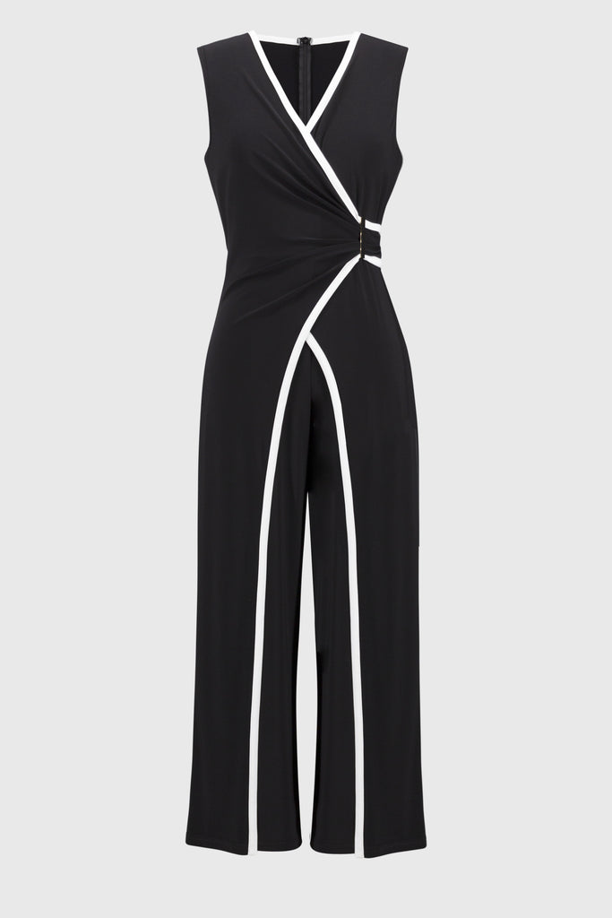 Joseph Ribkoff Silky Sleeveless Culotte Jumpsuit Black/Vanilla