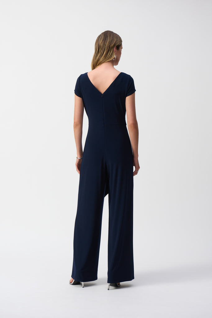 Joseph Ribkoff Silky Knit Wide-Leg Jumpsuit Midnight Blue