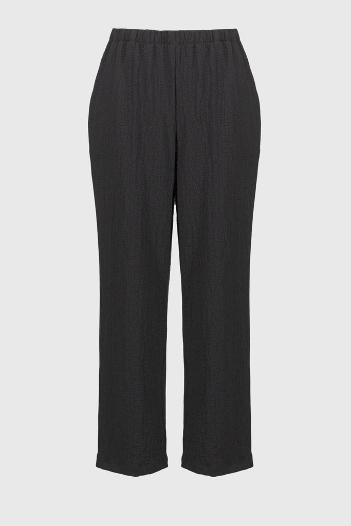 Joseph Ribkoff Seersucker Wide Leg Pull-On Pants Black