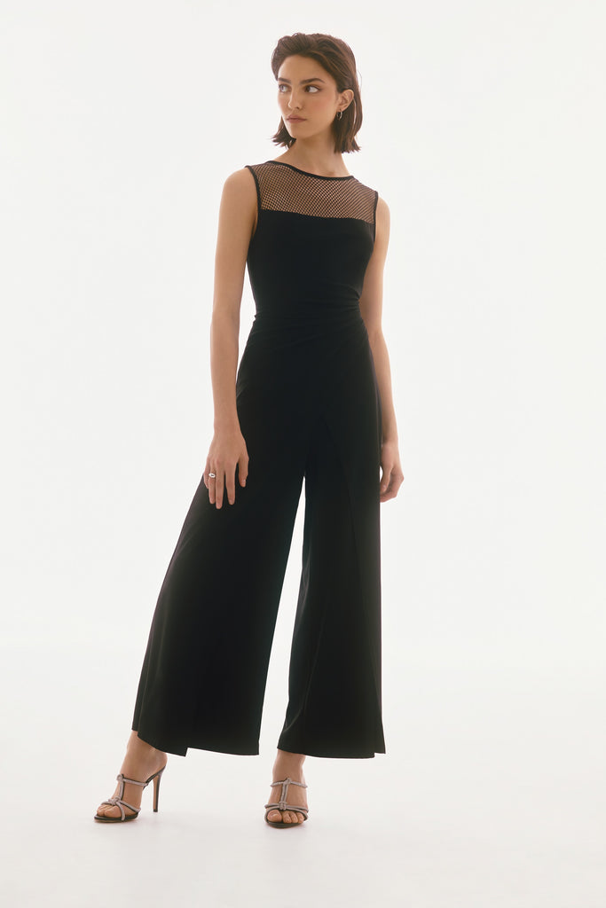 Joseph Ribkoff Silky Knit Sleeveless Culotte Jumpsuit Black