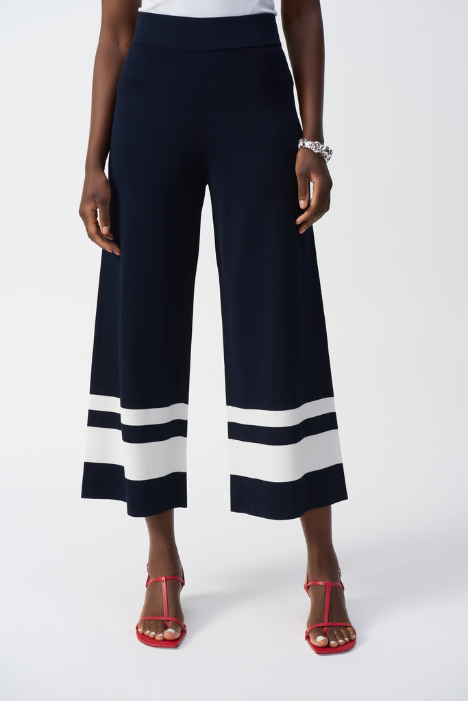 Joseph Ribkoff Placement Stripe Sweater Knit Culotte