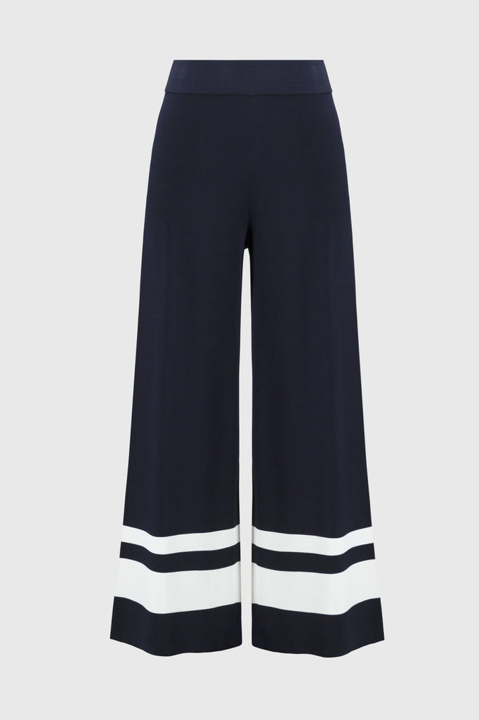 Joseph Ribkoff Placement Stripe Sweater Knit Culotte