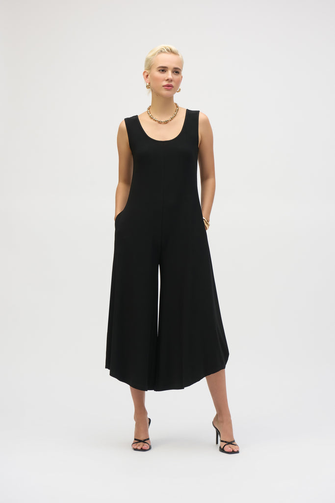 Joseph Ribkoff Silky Knit Wide-Leg Sleeveless Jumpsuit