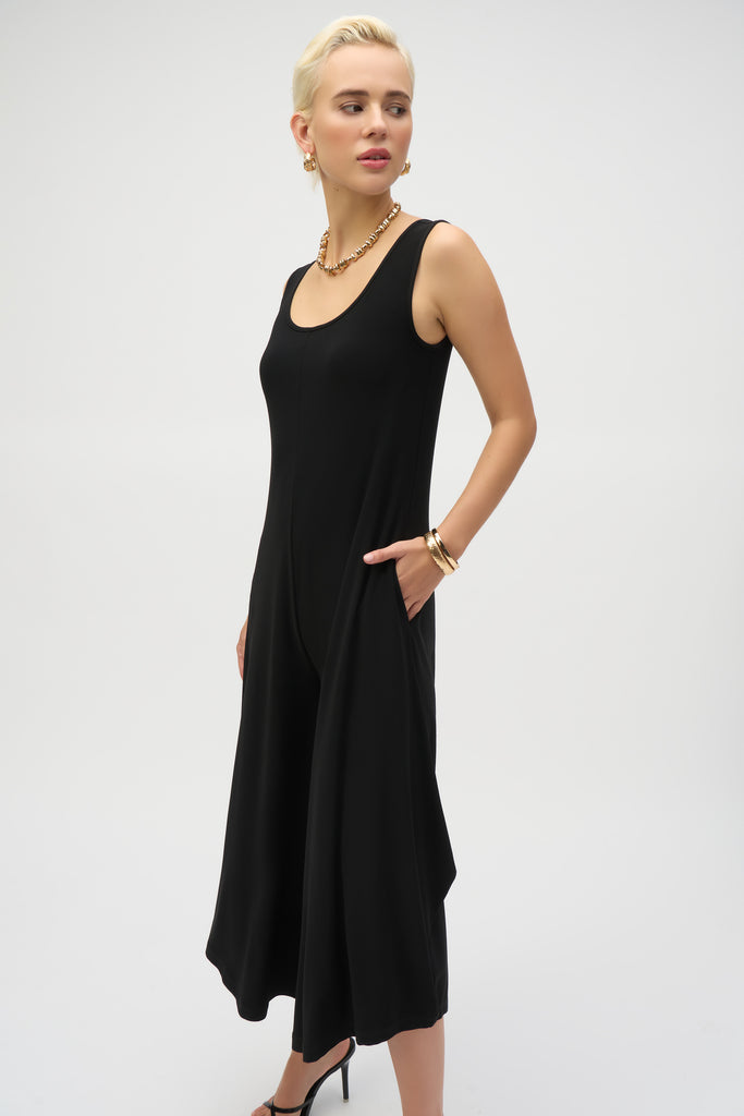 Joseph Ribkoff Silky Knit Wide-Leg Sleeveless Jumpsuit