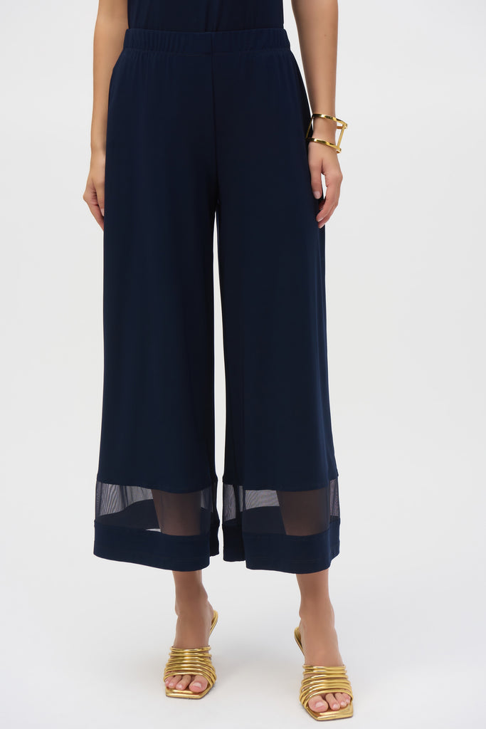 Joseph Ribkoff Silky Knit And Mesh Culotte Pants