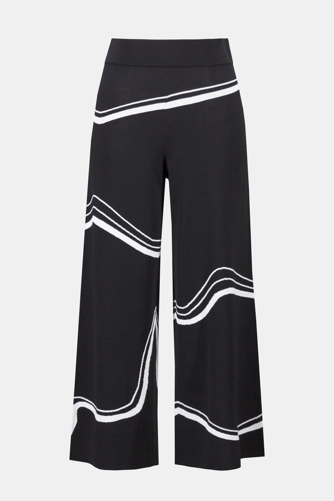 Joseph Ribkoff Abstract Jacquard Sweater Knit Culotte Pants