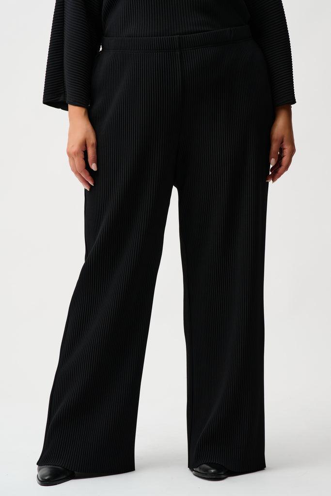 Joseph Ribkoff pleated culotte-style pants in black scuba crepe