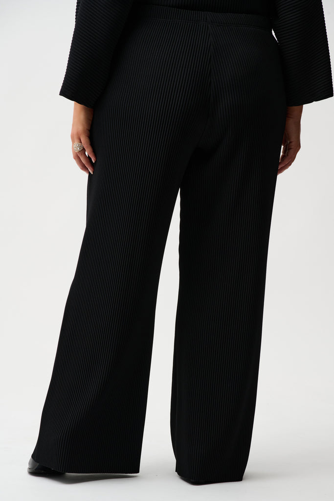 Back view of Joseph Ribkoff scuba crepe pleated wide-leg pants