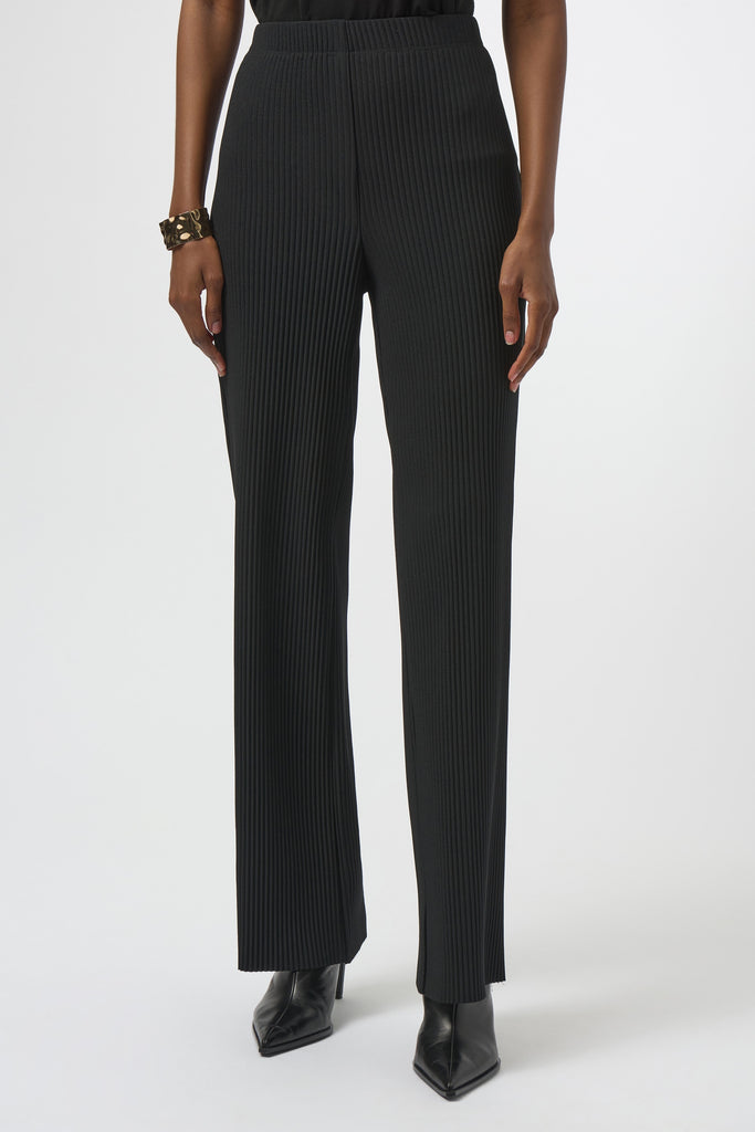 Joseph Ribkoff pleated culotte-style pants in black scuba crepe