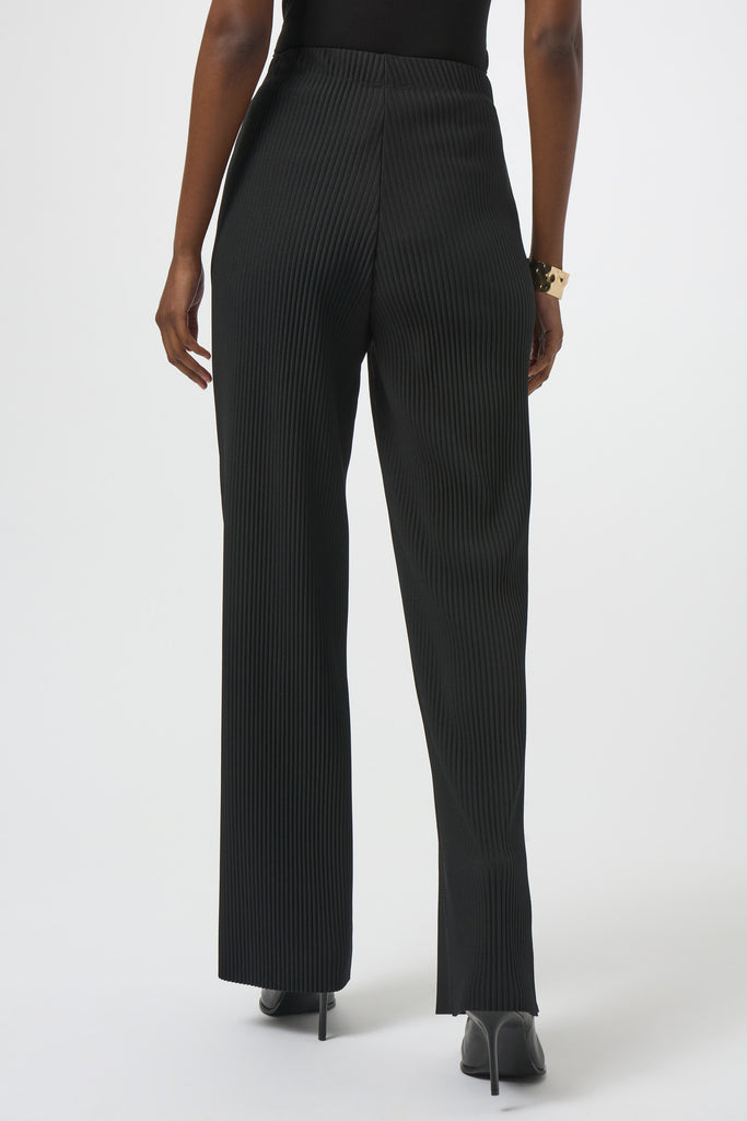 Back view of Joseph Ribkoff scuba crepe pleated wide-leg pants