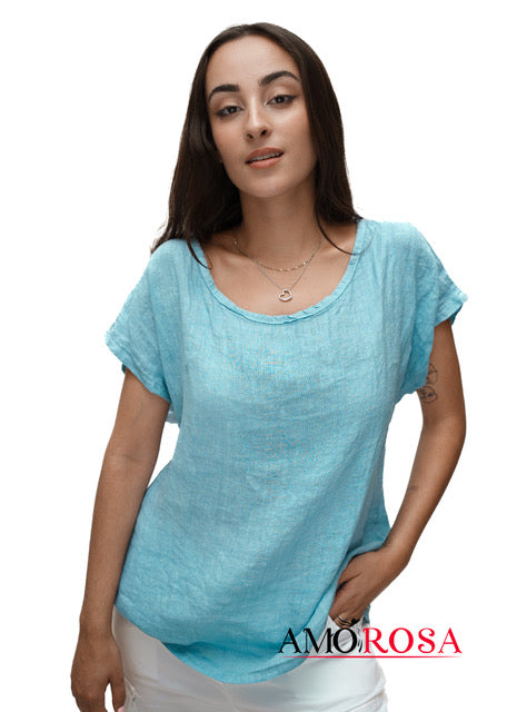 Amorosa Classic Linen Shirt Blue