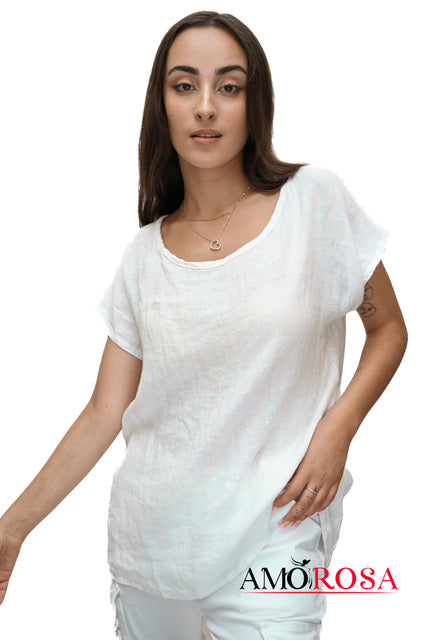 Amorosa Classic Linen Shirt White