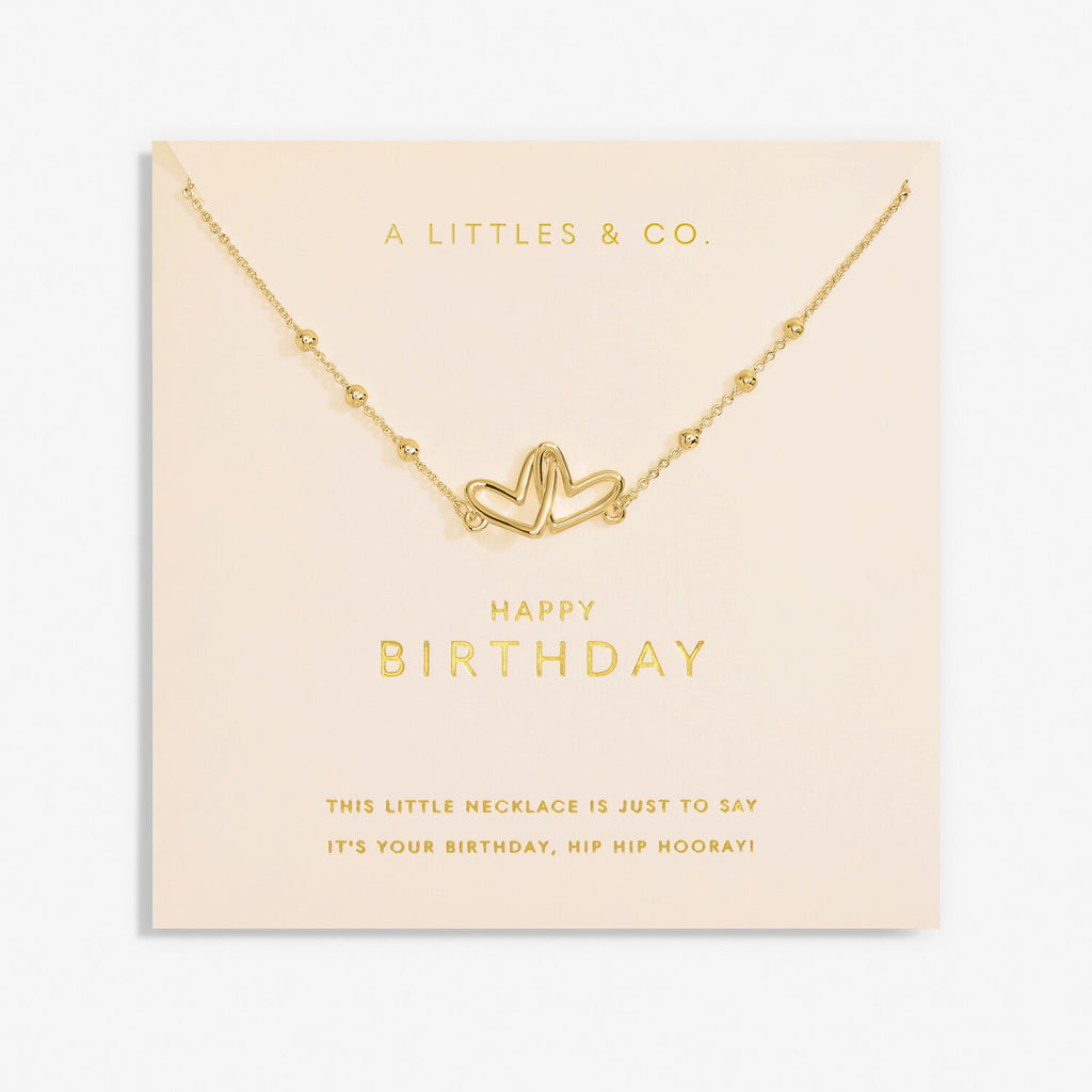 A Littles & Co Gold Forever Yours 'Happy Birthday' Necklace