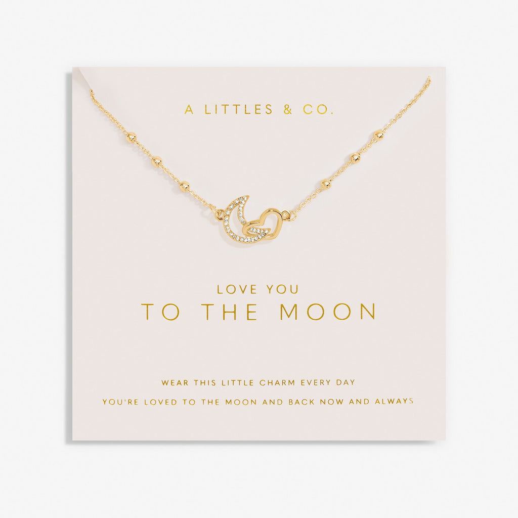 A Littles & Co Gold Forever Yours 'Love You To The Moon' Necklace