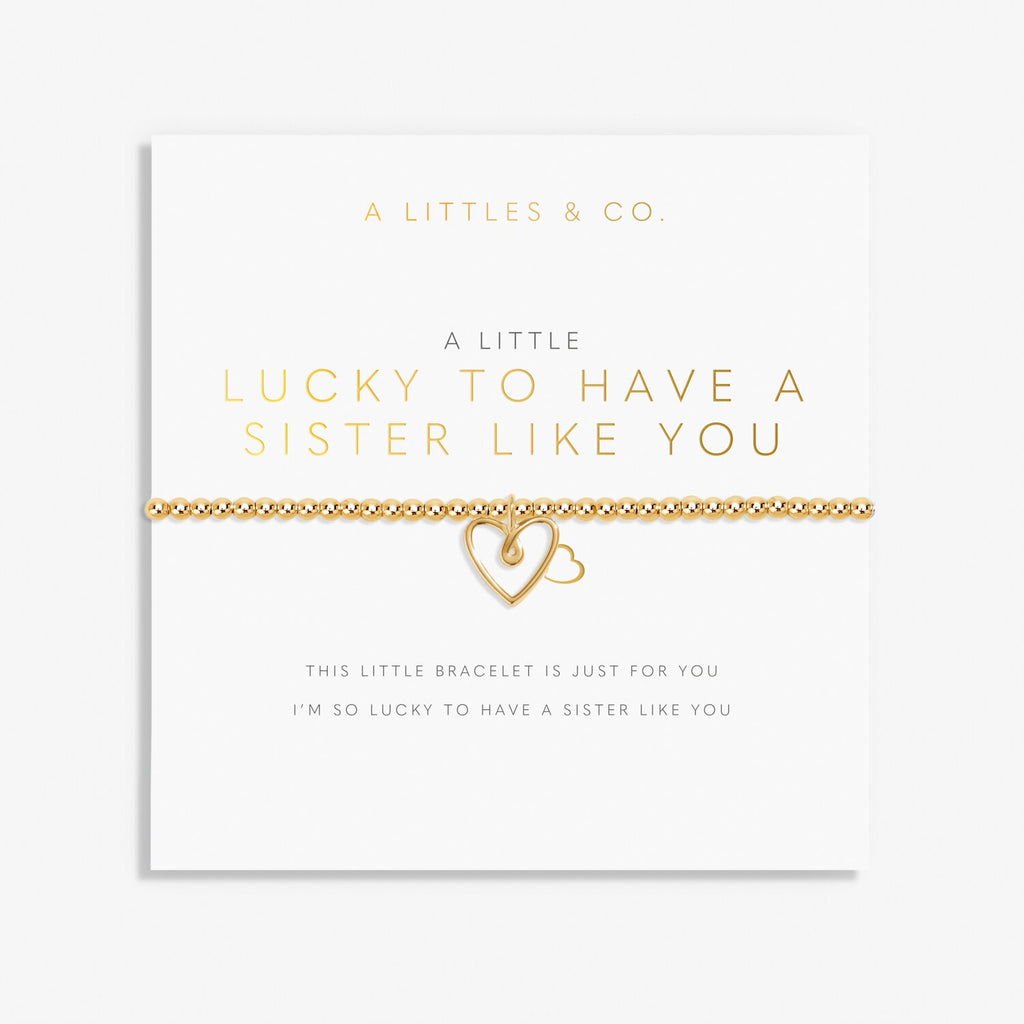 A Littles & Co Gold A Little 'Lucky To Have A Sister Like You' Bracelet