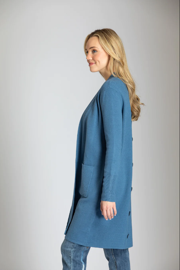 APNY Open Front Cardigan With Back Button Detail 