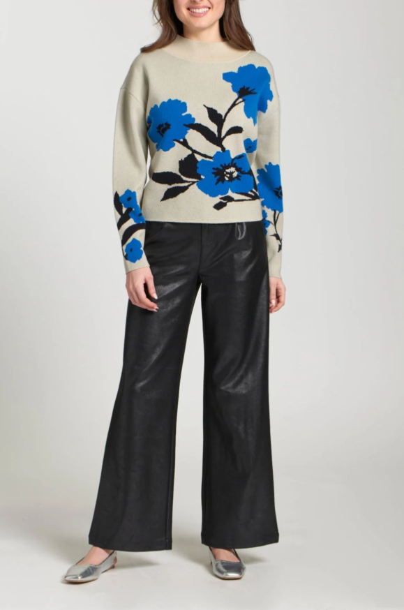 Daisy Jane’s bold jacquard mock neck sweater