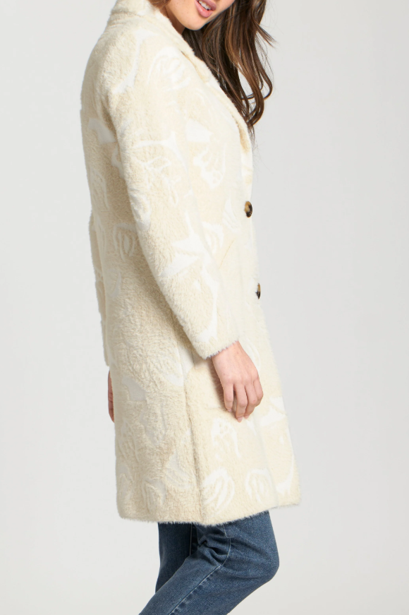 Soft textured cream cardigan coat by APNY