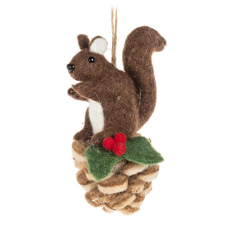 Abbott Squirrel on Pinecone Ornament