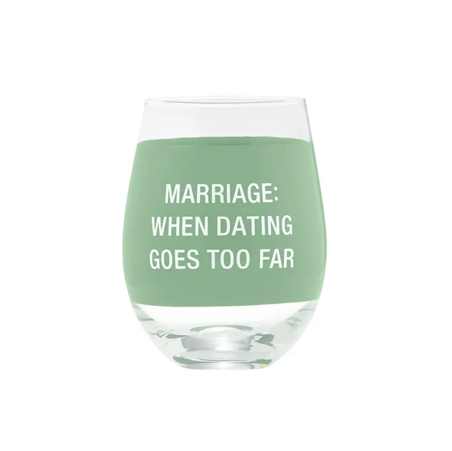 About Face Designs Marriage Wine Glass