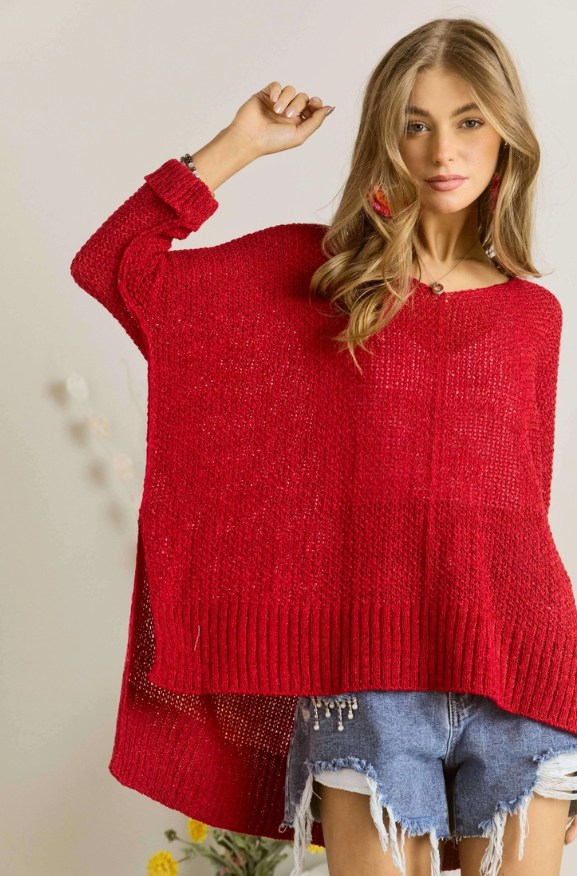 Adora Everyday Sweater Red
