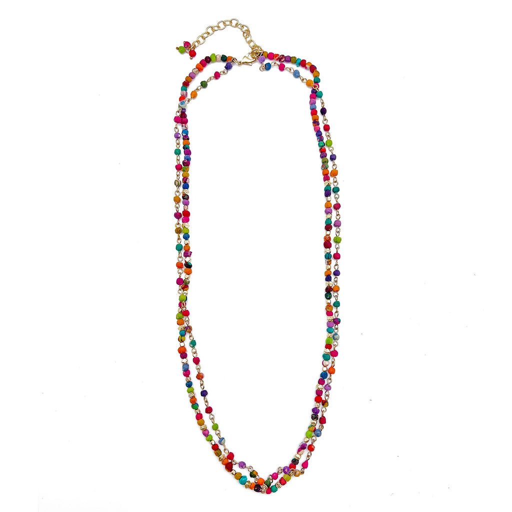 Anju Small Aasha Necklace – Double Layer Long Necklace