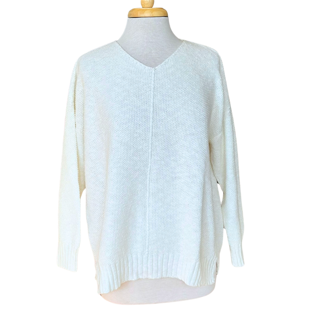 Avalin Center Seam Seed Stitch Sweater Cream