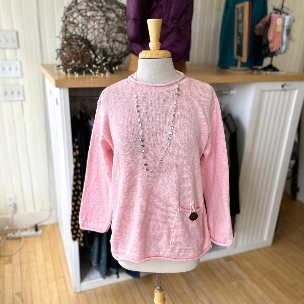 Avalin Rolled Neck Pocket Sweater Periwinkle Pink