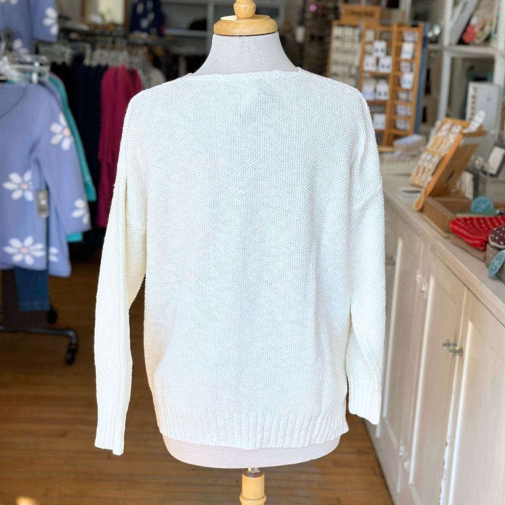 Avalin Center Seam Seed Stitch Sweater Cream